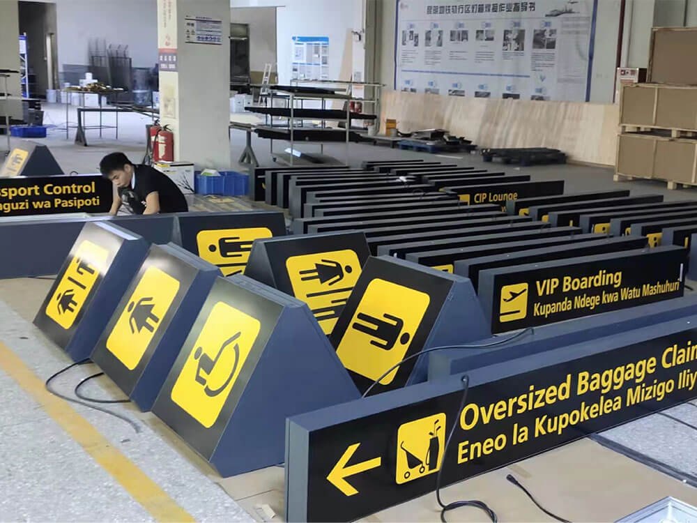 Bilingual AirportTerminal Directional Light Box Signs