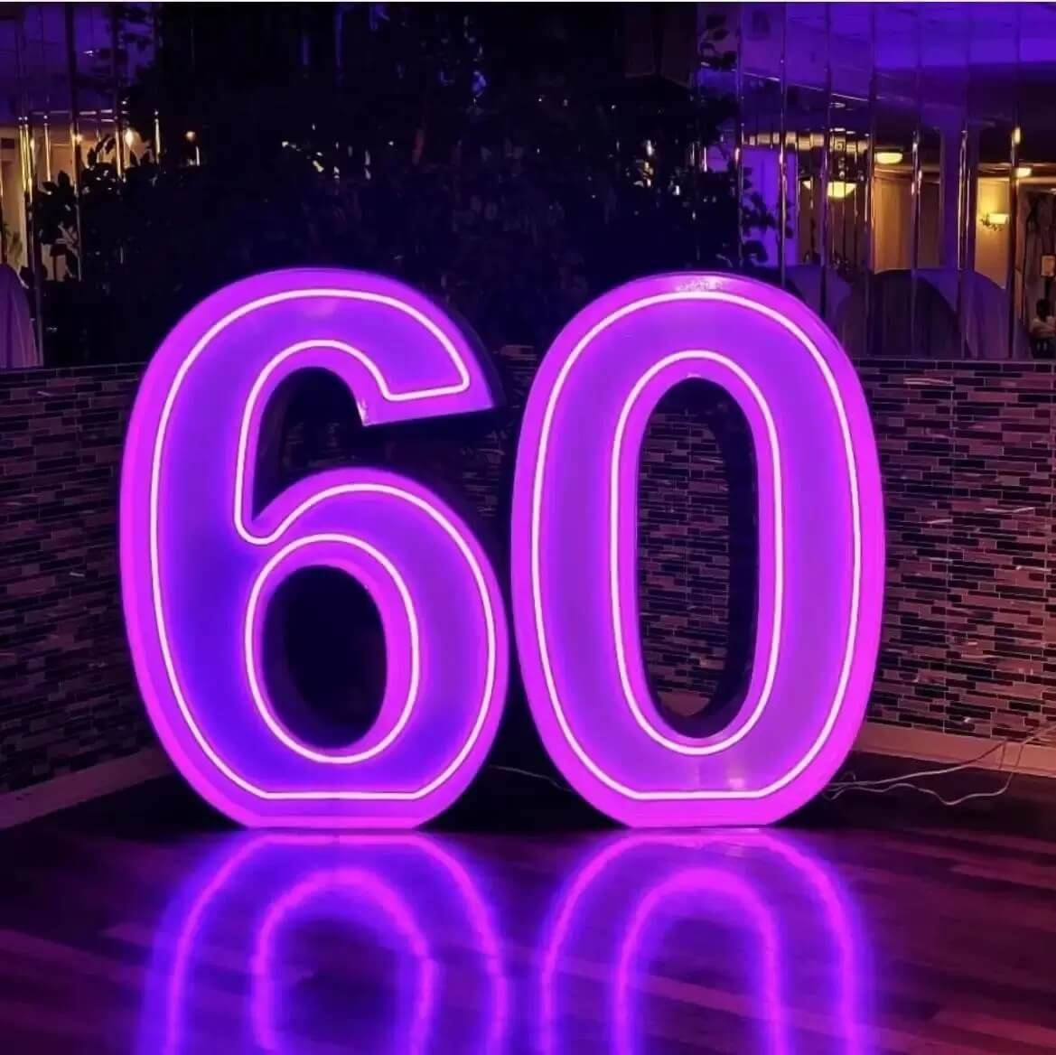 Large Format LED Neon Number Sign (60) (1)