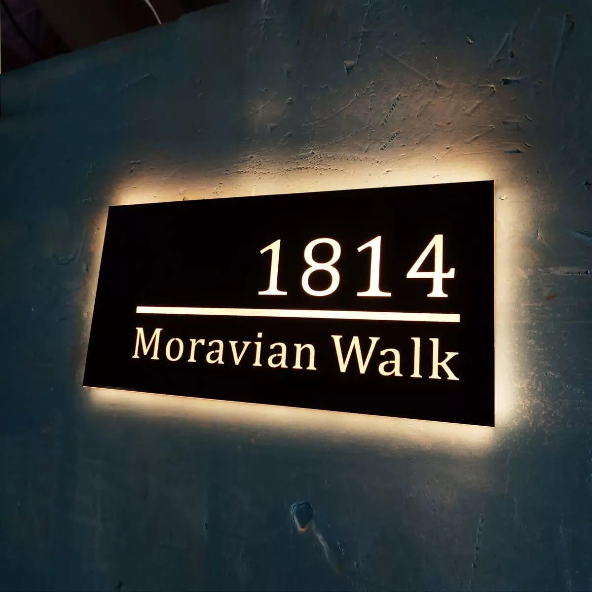 Modern Backlit House Number Sign