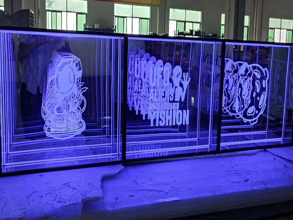 Multi-Panel Infinity Mirror Neon Art Display