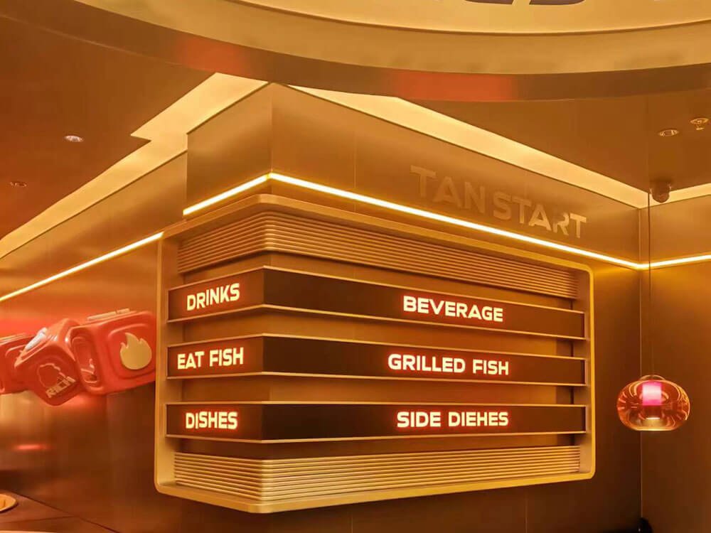 Tiered LED Illuminated Menu Board Signage