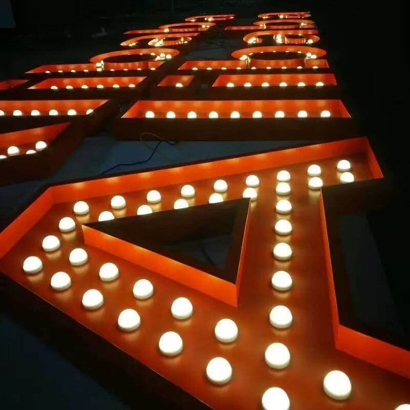 Traditional Bulb-Lit Channel Letters in Production