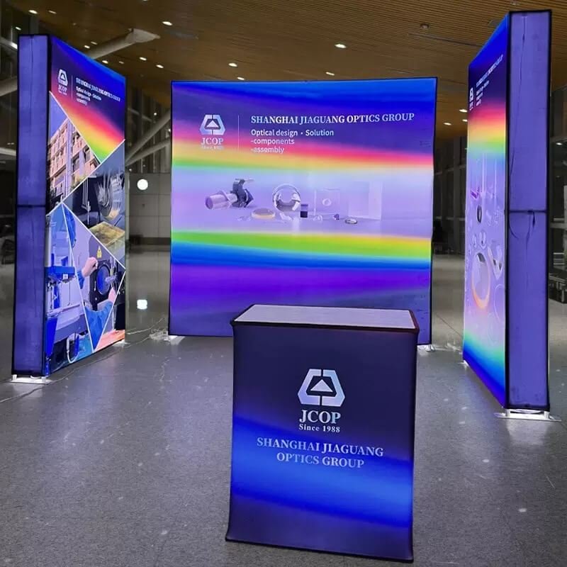 Vibrant Tension Fabric Exhibition Light Box Booth