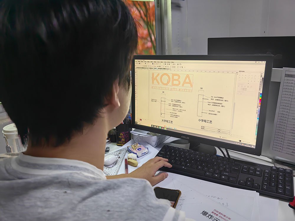 Custom Letter Design & Engineering Team at Work
