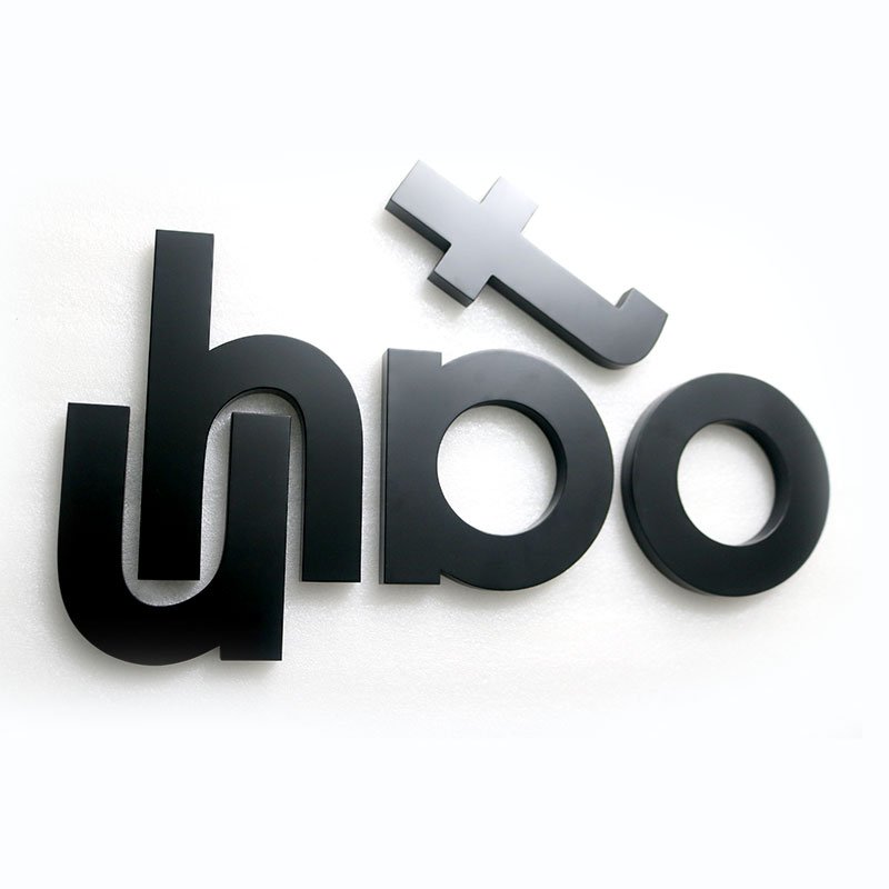 Custom Matte Black Acrylic 3D Logo Letters ubpo