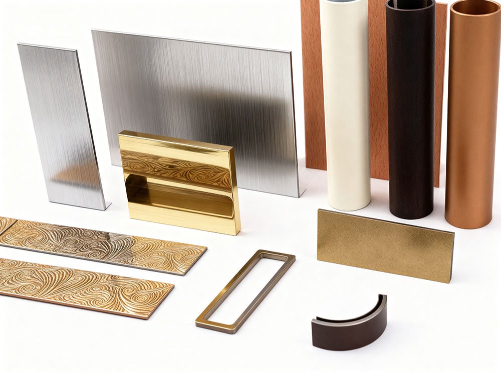 Electroplated Gold Finish Aluminum Profiles & Metal Panels