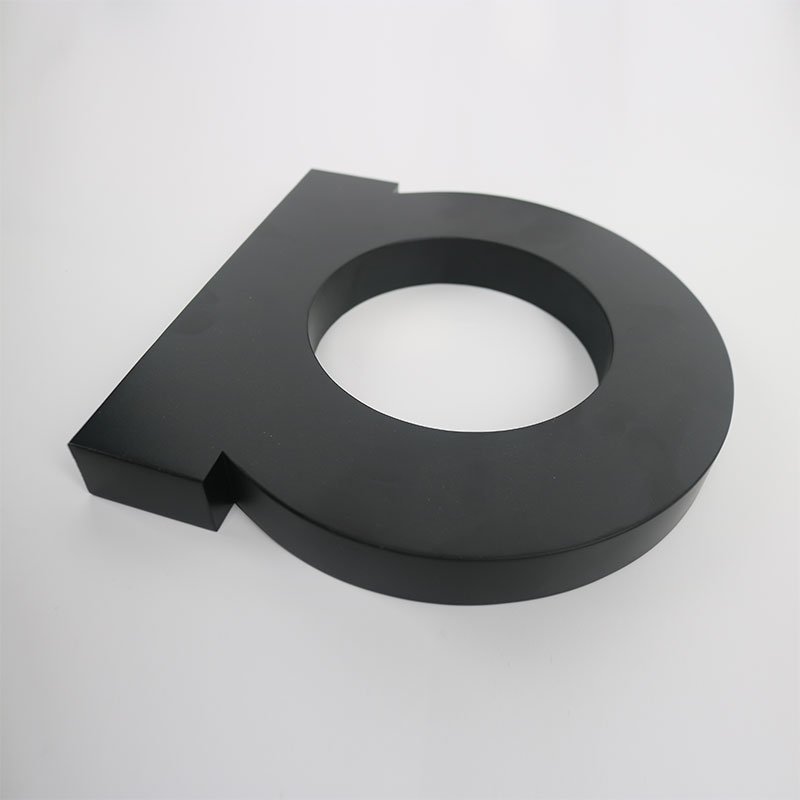 Matte Black Thick Solid Acrylic 3D Letter b