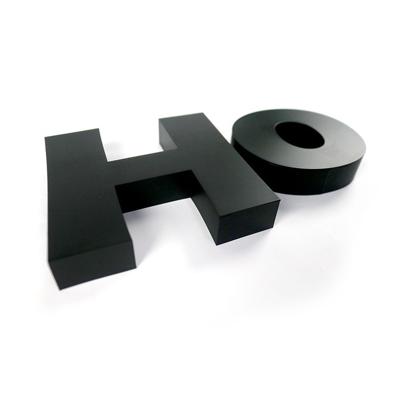Matte Black Thick Solid Acrylic 3D Letters HO