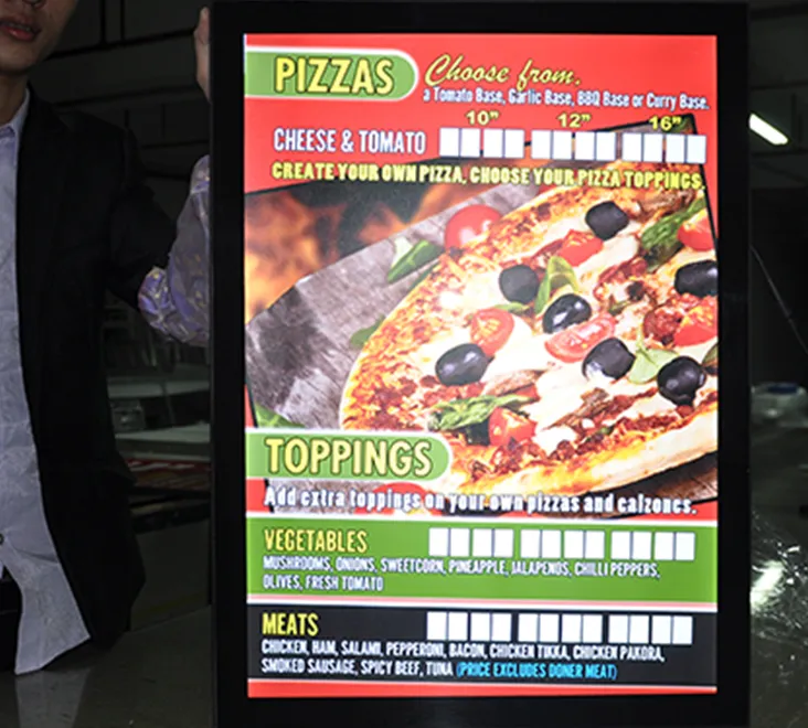 Restaurant Menu LED Backlit Light Box