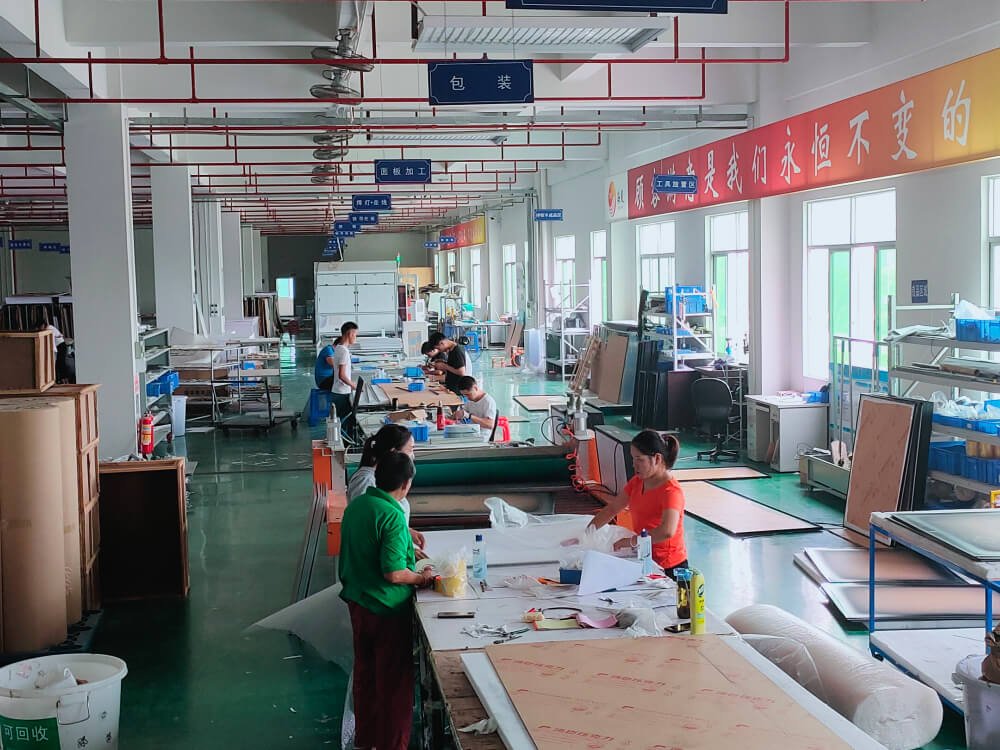 Sign product packaging and final assembly area