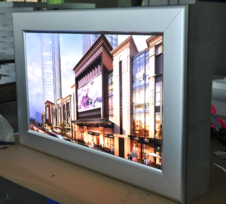Silver Aluminum Snap Frame LED Light Box