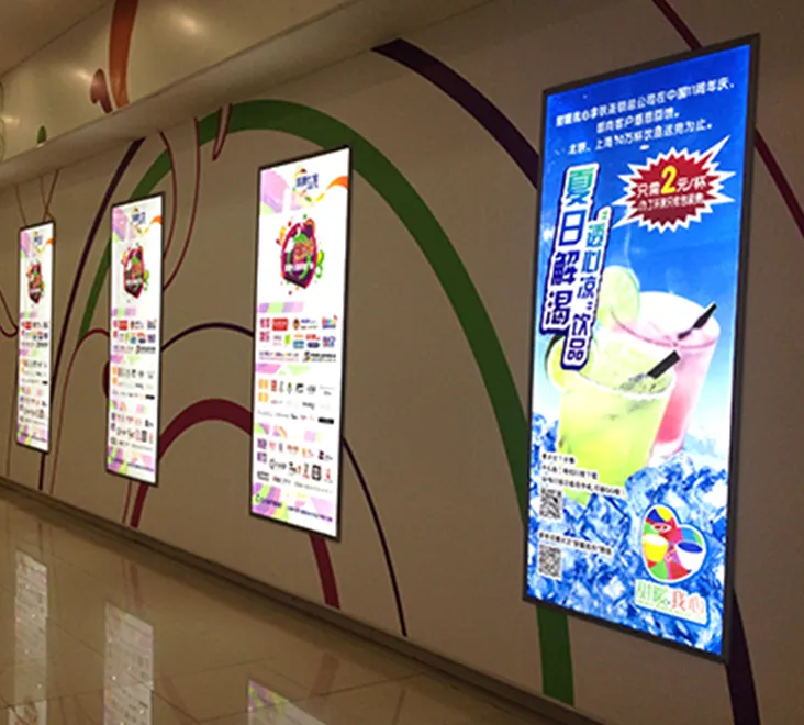 Vertical Wall Mount Slim LED Advertising Light Box
