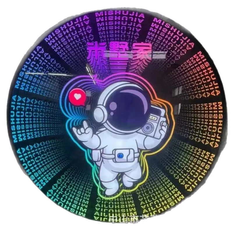 Round astronaut illuminated sign