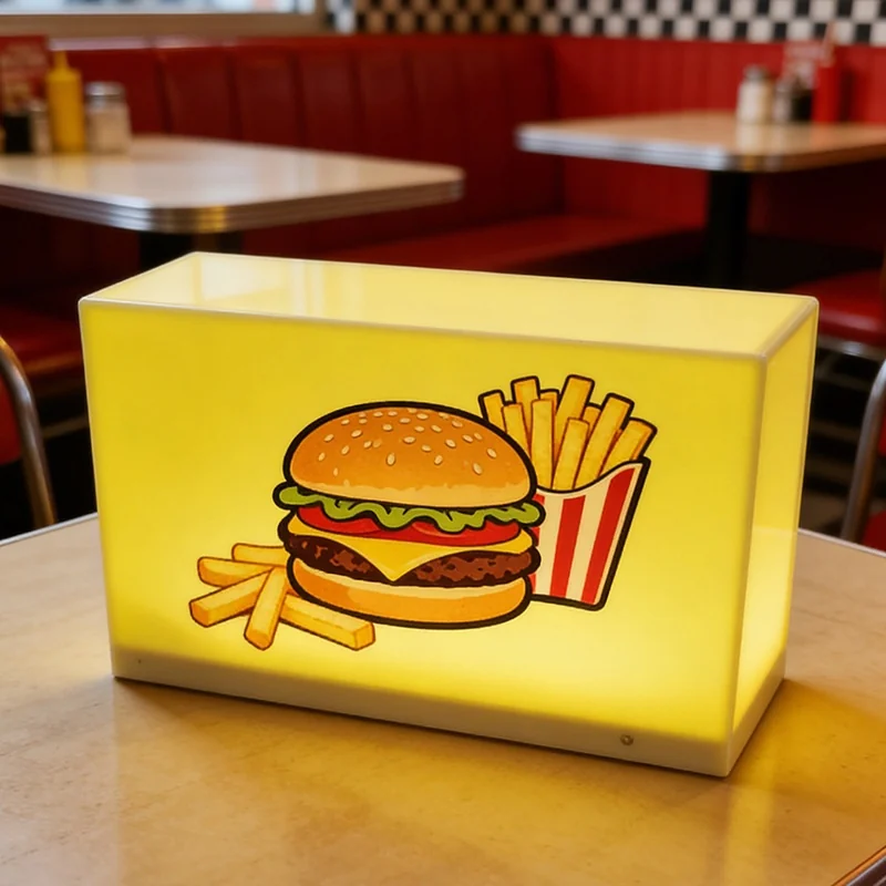Restaurant tabletop LED light box
