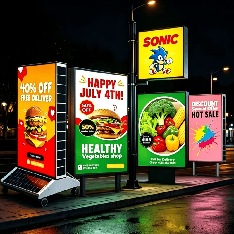 Portable illuminated advertising light boxes for retail promotions