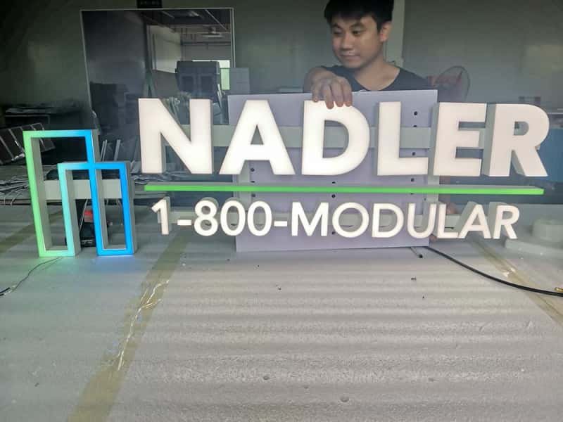 Quality inspection of a custom acrylic sign