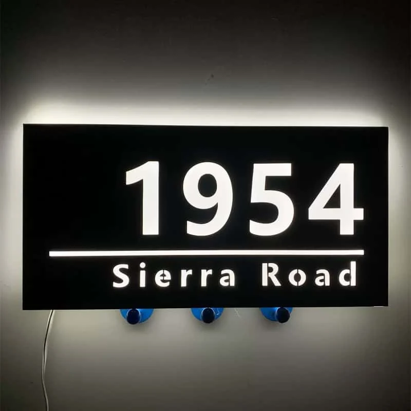 Black illuminated address light box