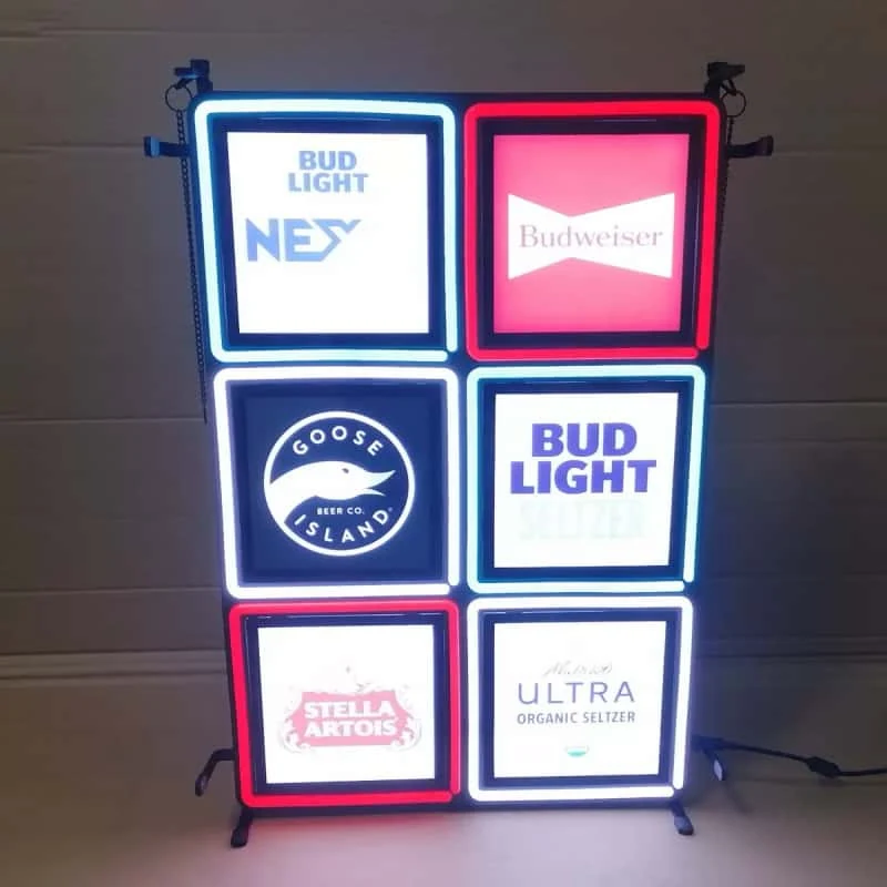Collage of illuminated light box modules