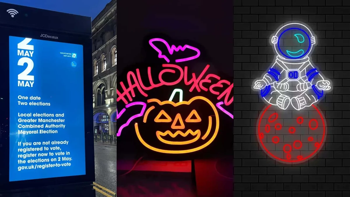LED chips and power supplies for signs with digital and neon displays