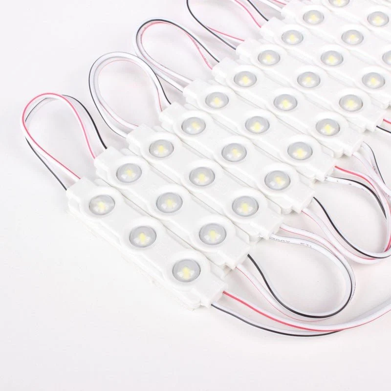 LED chips and power supplies for signs shown with illuminated-sign modules and wiring