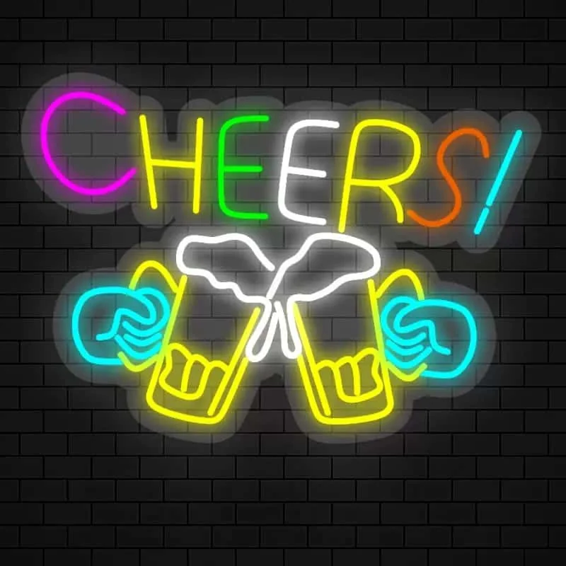 Cheers LED neon sign with multi-color light output