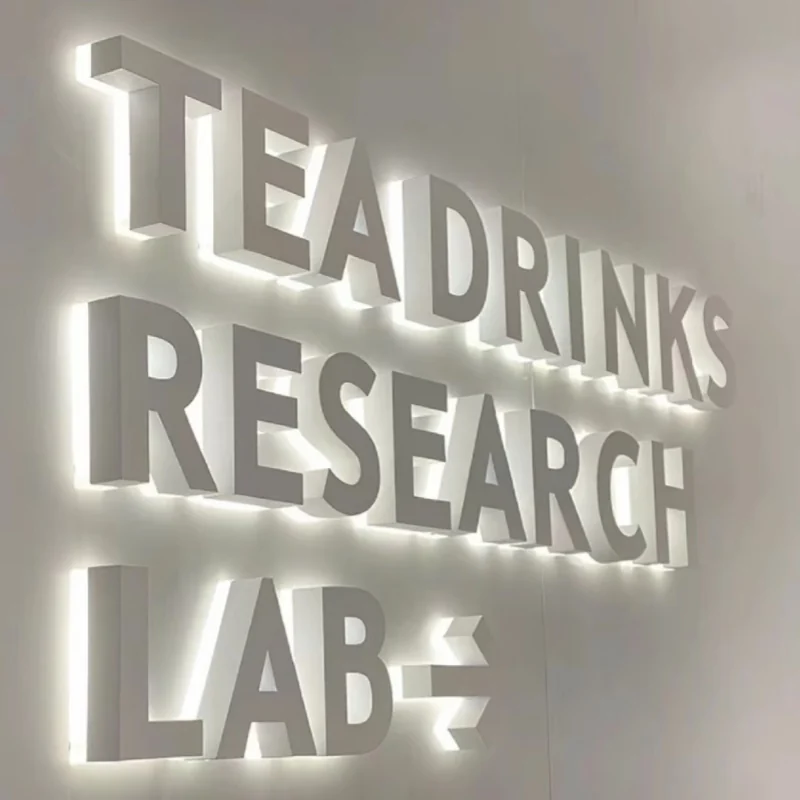 White halo-lit letters demonstrating even LED spacing