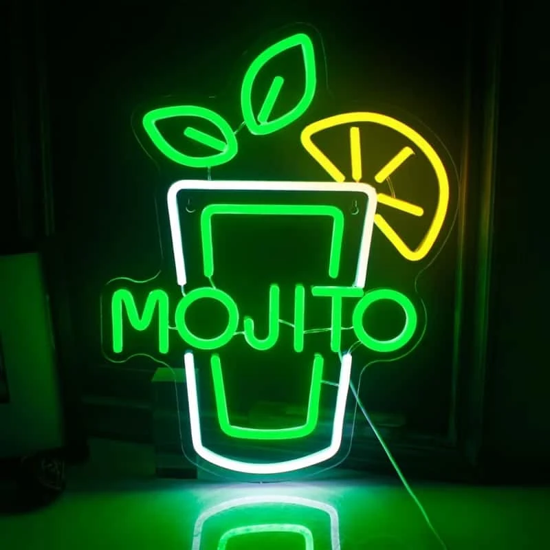 Green mojito LED neon sign