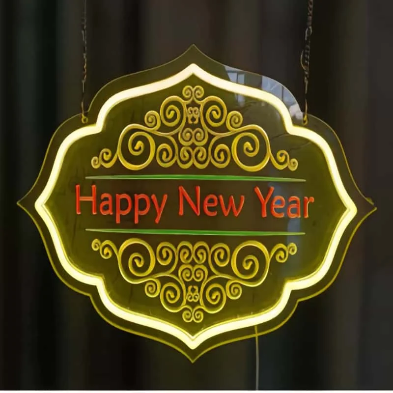 Warm white neon sign showing sealed decorative LED construction