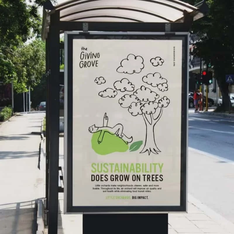 Outdoor poster light box installed under a street shelter