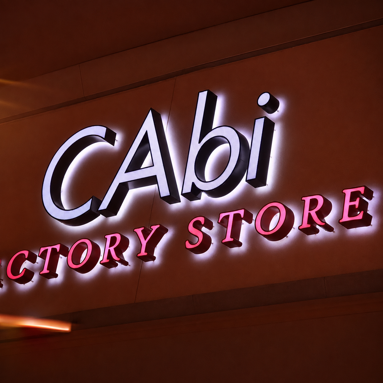 Two-Color Channel Letter Illumination Two-color illuminated channel letters showing white and red output