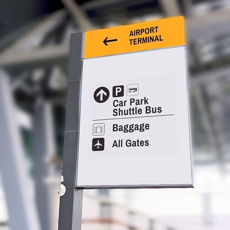 Airport Terminal Directional Pylon Sign